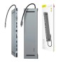 Adapter 11w1 Baseus Enjoyment, HUB USB-C do 2x HDMI, 3x USB 3.0, VGA, RJ45, USB-C PD, SD/microSD, jack 3,5mm