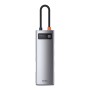 Hub 8w1 Baseus Metal Gleam Series, USB-C do 3x USB 3.0 + HDMI + USB-C PD + Ethernet RJ45 + microSD/SD