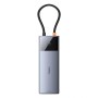 Hub 10w1 Baseus Metal Gleam II Series, USB-C do 1xHDMI, USB-A (10Gbps), USB-C, 2xUSB-A, Ethernet RJ45, karta SD/TF, mini-jack