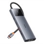 Hub 10w1 Baseus Metal Gleam II Series, USB-C do 1xHDMI, USB-A (10Gbps), USB-C, 2xUSB-A, Ethernet RJ45, karta SD/TF, mini-jack