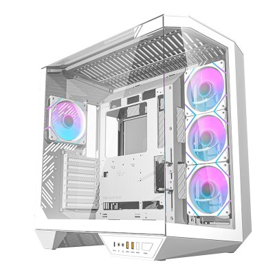 Obudowa komputerowa Darkflash DY470 (biała) + 4 wentylatory + uchwyt GPU