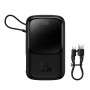 Powerbank Baseus Qpow Pro z kablem USB-C, USB-C, USB, 10000mAh, 22.5W (czarny)