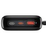 Powerbank Baseus Qpow PRO z kablem Lightning, portem USB-C i USB, 20000mAh, 20W (czarny)