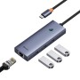 Hub 4w1 Baseus UltraJoy USB-C do 3x USB 3.0 + RJ45 (szary)