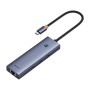Hub 4w1 Baseus UltraJoy USB-C do 3x USB 3.0 + RJ45 (szary)