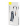 Hub 4w1 Baseus UltraJoy USB-C do 3x USB 3.0 + RJ45 (szary)