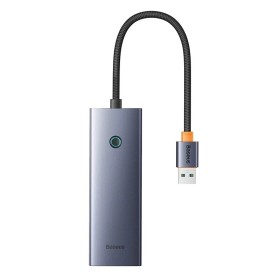 Hub Baseus UltraJoy Series Lite 4-Port (USB do USB 3.03+RJ451+USB-C 5V) (szary)