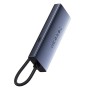 Hub Baseus UltraJoy Series Lite 4-Port (USB do USB 3.03+RJ451+USB-C 5V) (szary)