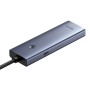 Hub Baseus UltraJoy Series Lite 4-Port (USB do USB 3.03+RJ451+USB-C 5V) (szary)