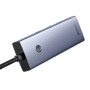 Hub Baseus UltraJoy Series Lite 4-Port (USB do USB 3.03+RJ451+USB-C 5V) (szary)