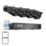 Zestaw czterech kamer IP ZOSI C105 WiFi 8MP + nagrywarka + dysk HDD 2TB